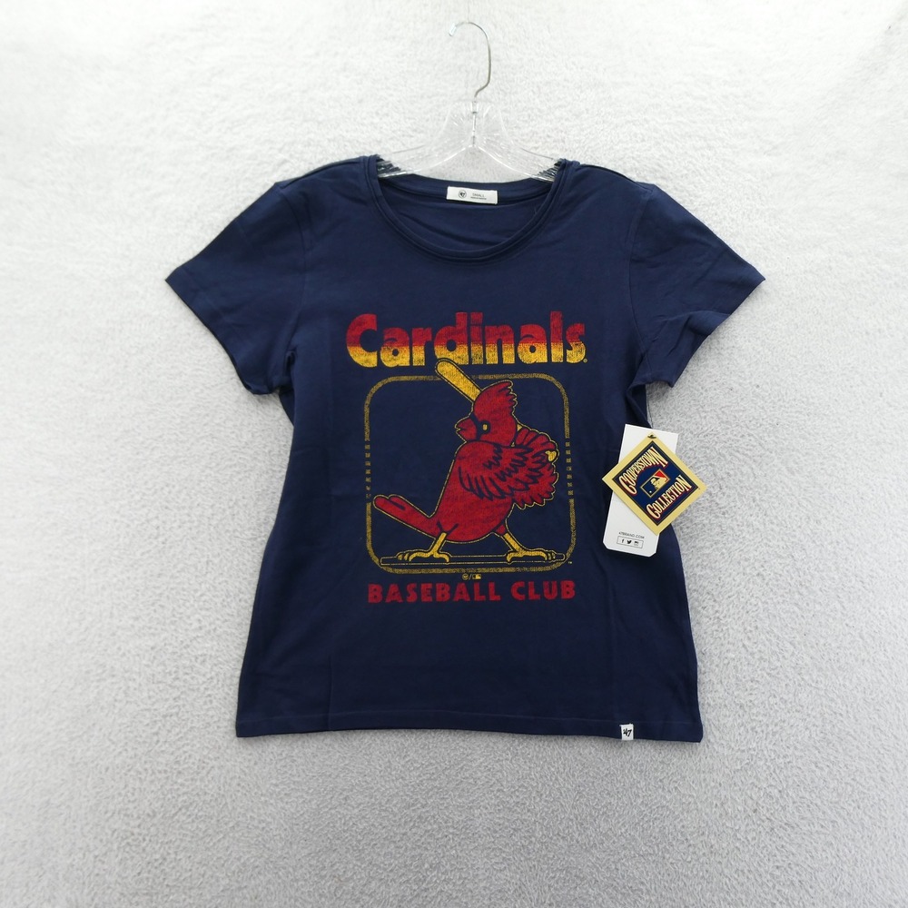 47 Brand St Louis Cardinals Womens Small Cooperstown Collection Navy Blue Shirt